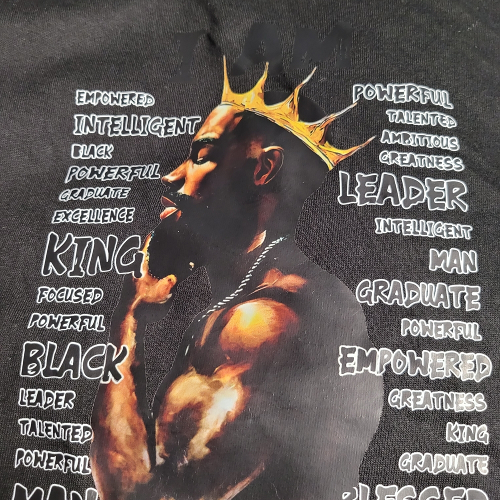 Black Graphic T-Shirt with King Design